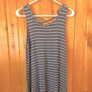 Olivia Rae Gray and White Stripe Dress